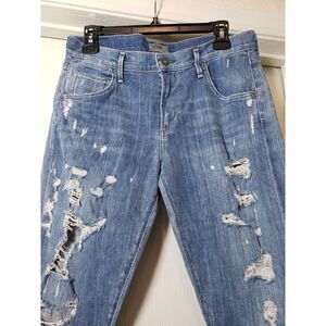 Women's Agolde Isabel Cropped Boyfriend Jeans Size 27 Destroyed 26"L